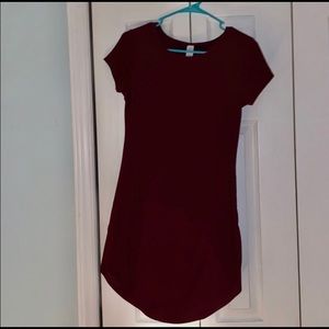 Burgundy T-shirt dress